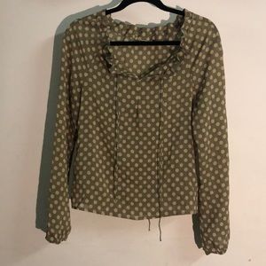Equipment Silk Polka Dot olive & sage color